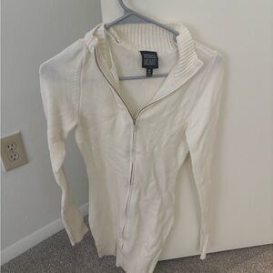 White Zippered Sweater